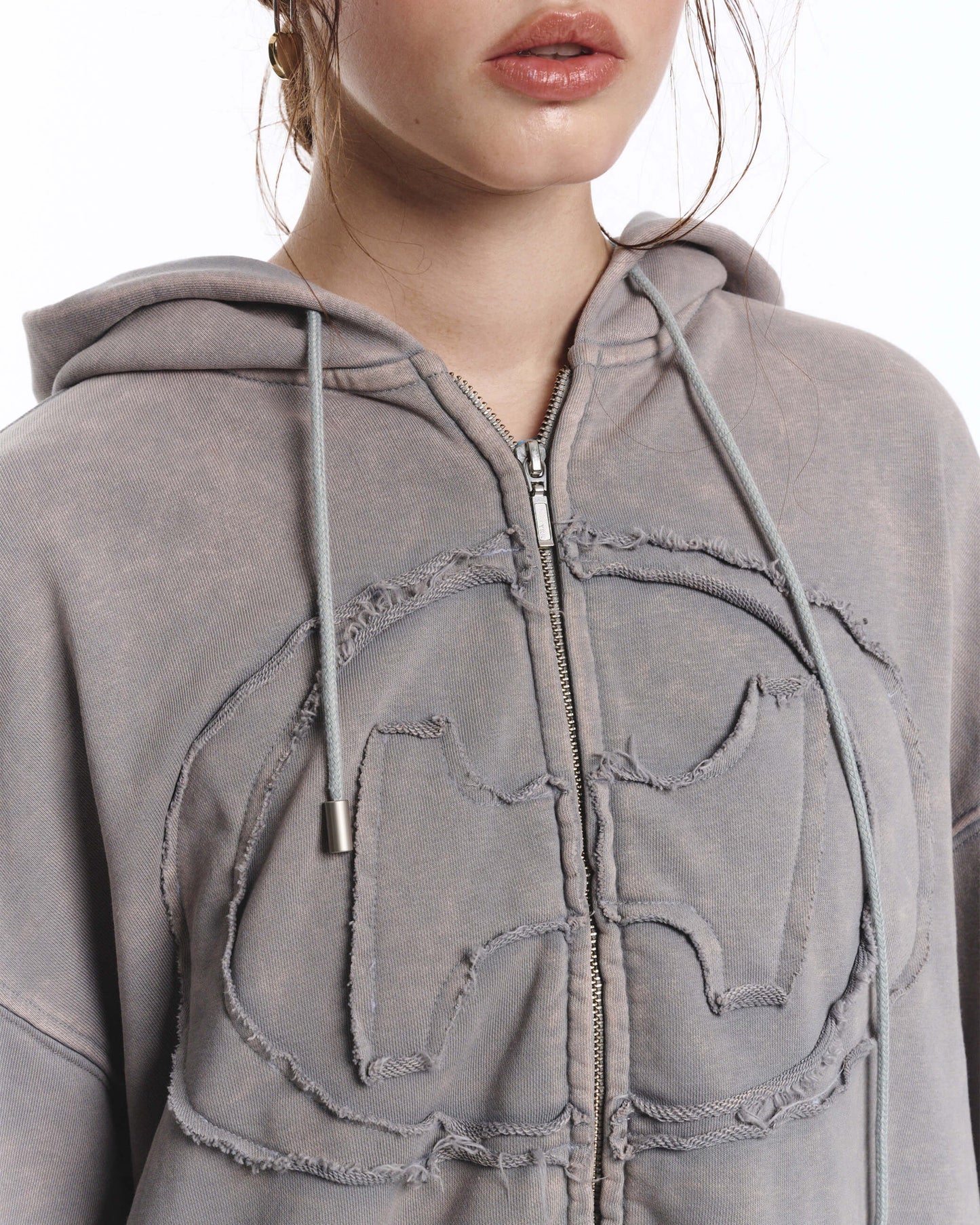 Zip Washed Hoodie