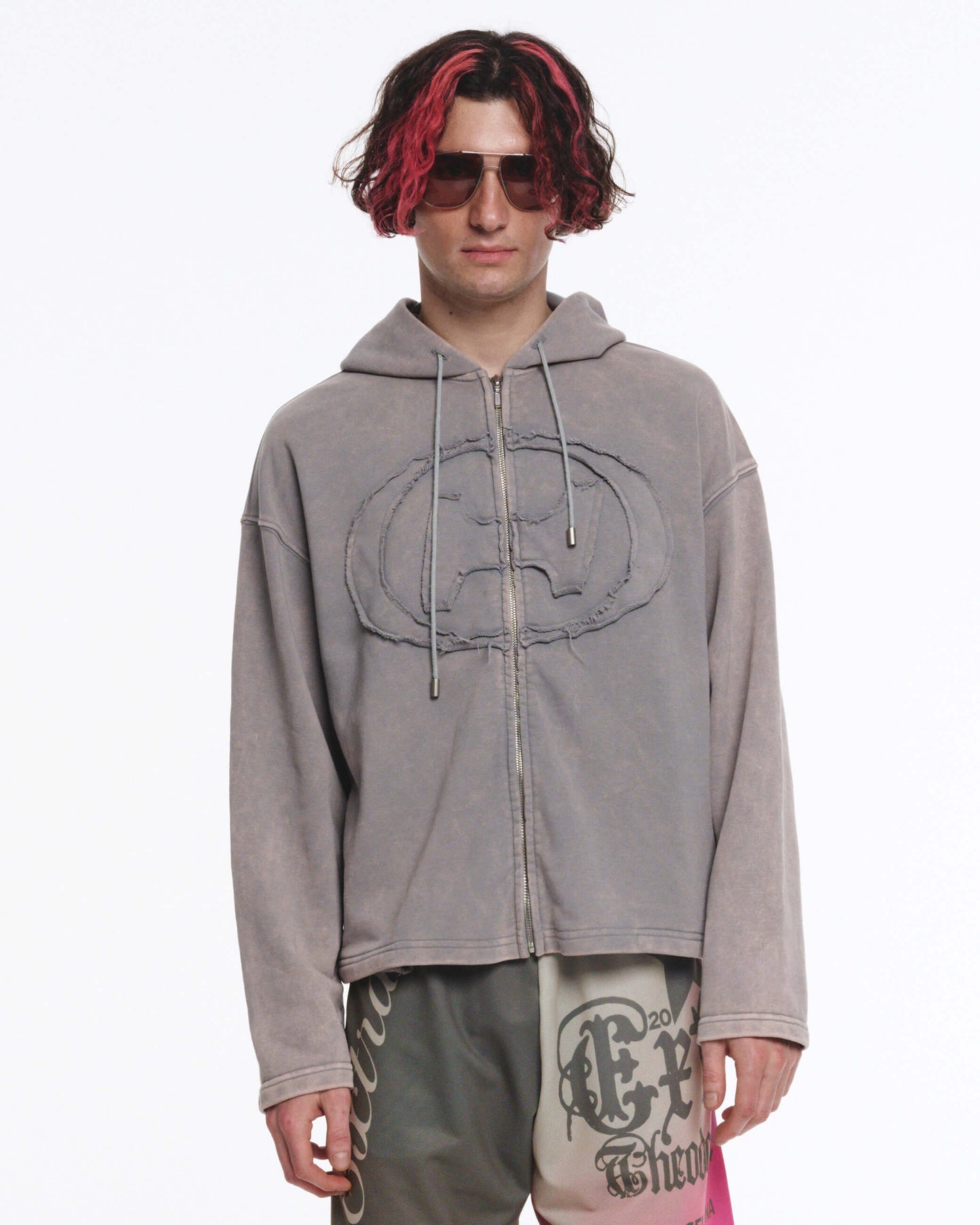 Zip Washed Hoodie
