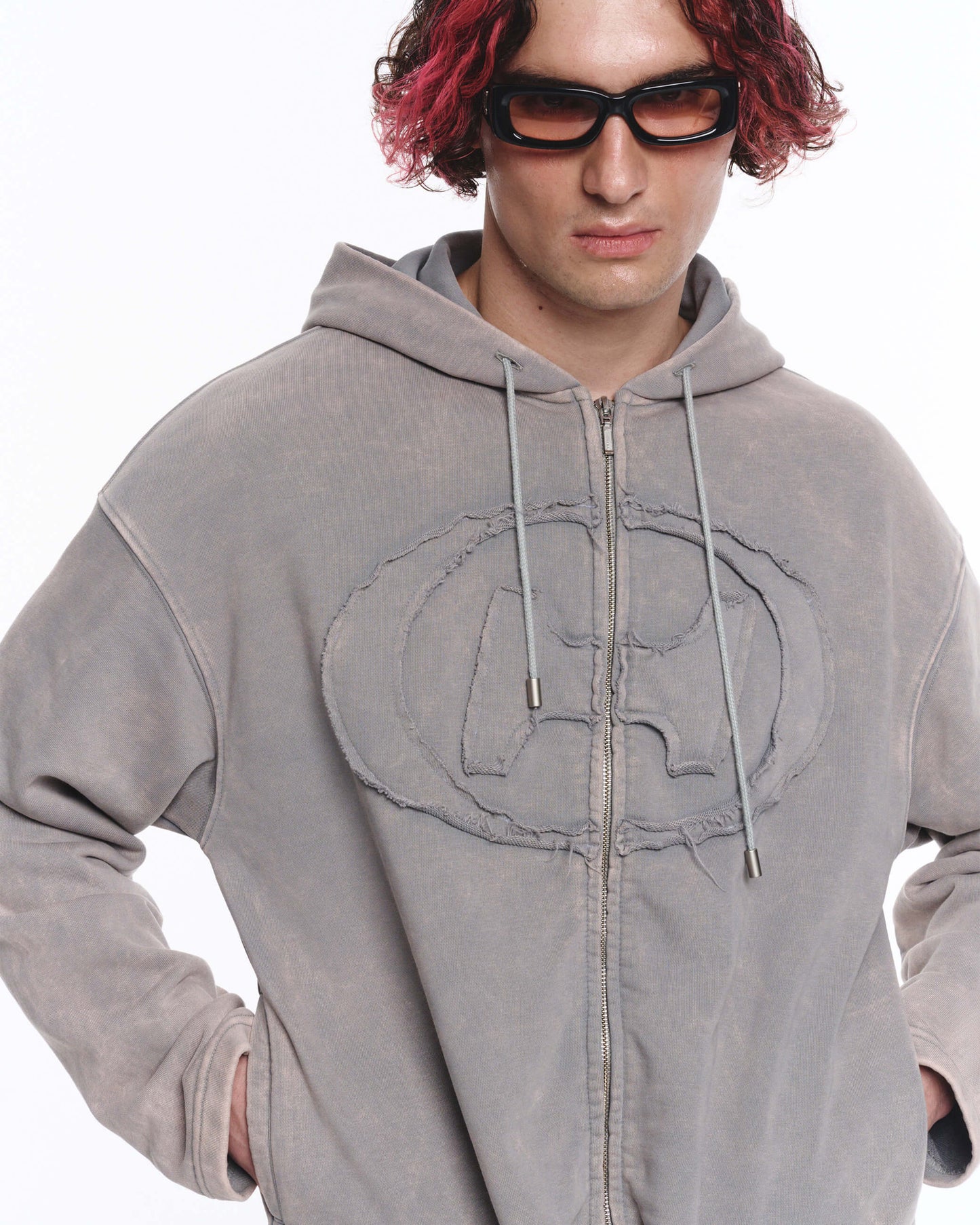 Zip Washed Hoodie