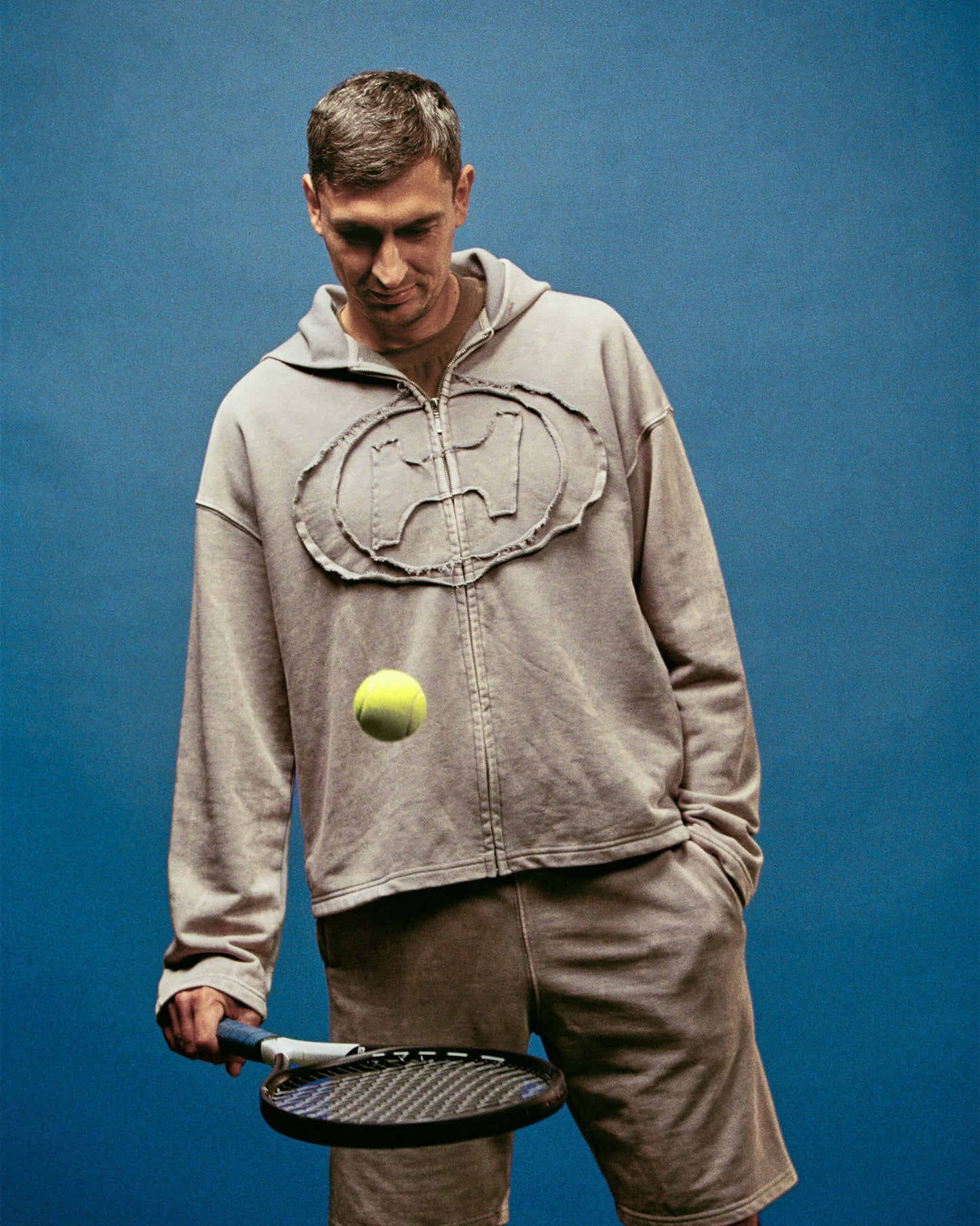 Zip Washed Hoodie